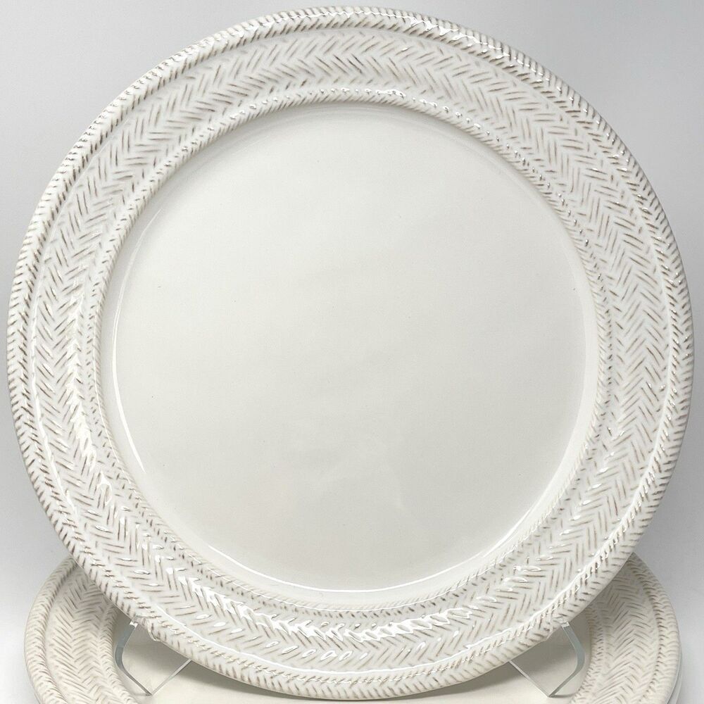 Juliska LE PANIER Whitewash Charger Chop Service Plate 13 3/4" NEW Basketweave